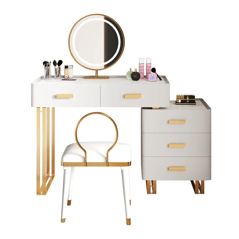

~Light Luxury Dressing Table Modern Minimalist Stone Plate Dressing Table Storage Cabinet Integrated Master Bedroom Makeup Table
