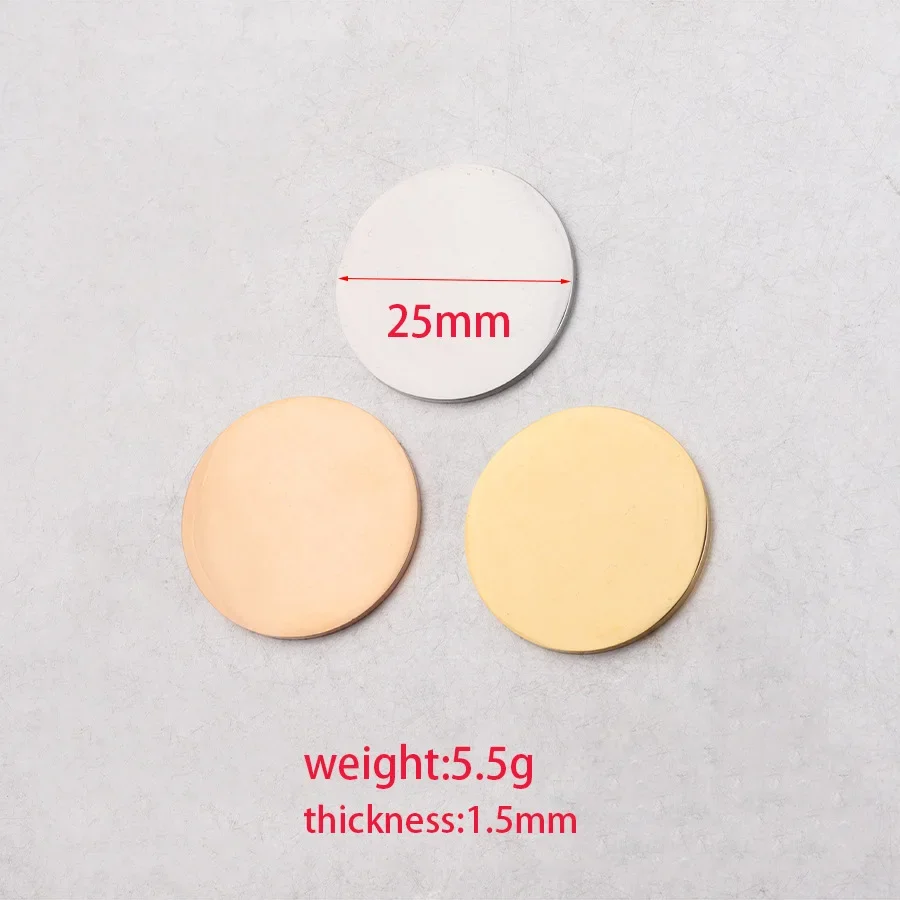 25mm Mirror Polished Stainless Steel Stamping Blank Round Blank No Hole Disc Charm Jewelry Making Discovery 20pcs