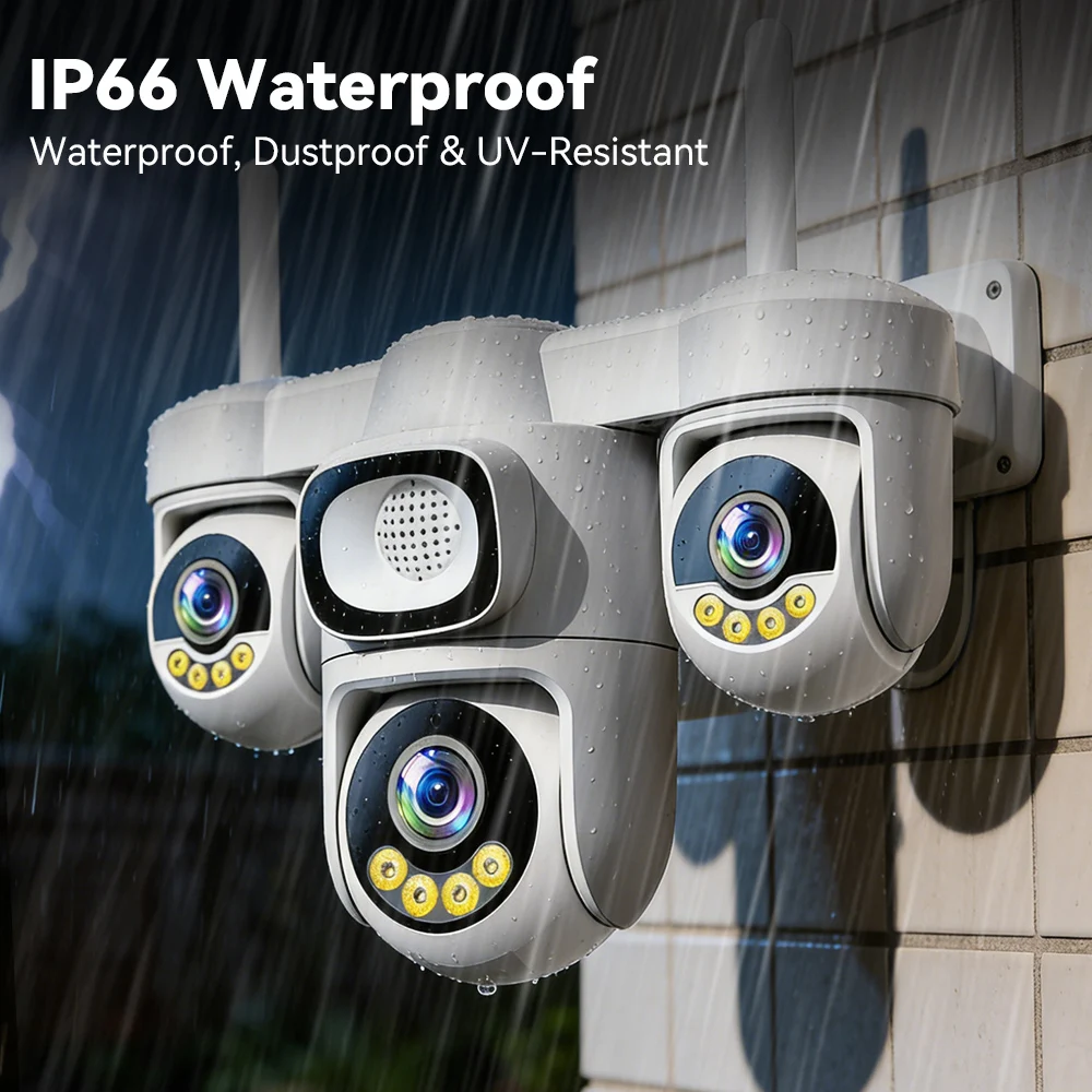 2.4G 5G Dual Band WiFi 20MP 3 PTZ Camera 4 Screen 5X Zoom Outdoor Wireless Home Security CCTV Surveillance Cam