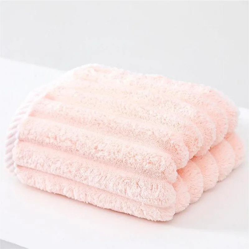 1PC Ultra Soft and Quick-Dry Towel with Candy Stripes Perfect for Home and Travel Candy Corduroy Style 35x75cm Comfortable Warm