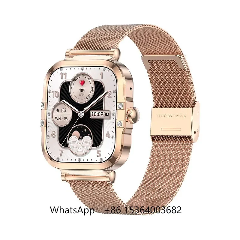 

HK82 2025 Ladies Smart Watch 1.75 Inch AMOLED Screen NFC BT Call Blood Pressure Menstrual Monitor Waterproof IP67 Calendar