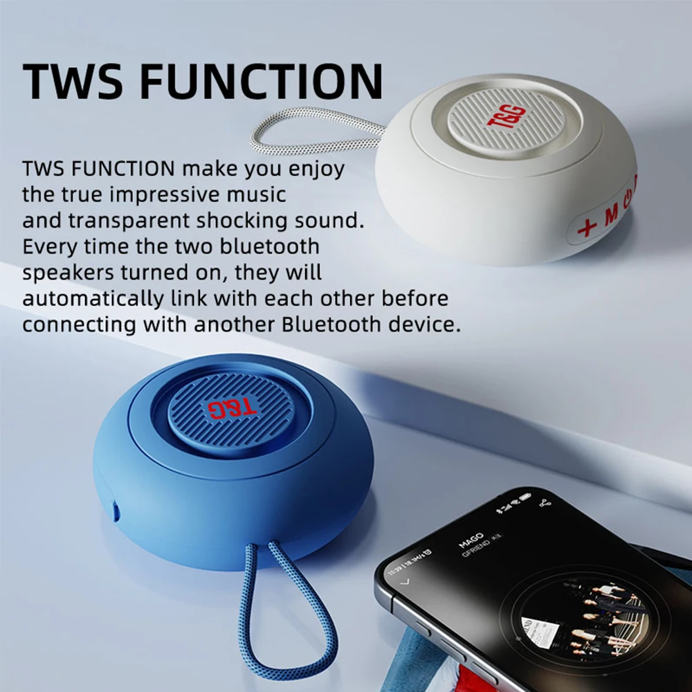 TG-442 مكبر صوت لاسلكي محمول IPX4 مقاوم للماء شفط كأس بلوتوث 5.3 مكبر صوت مغناطيسي كامل TWS وظيفة دعم راديو TF/FM