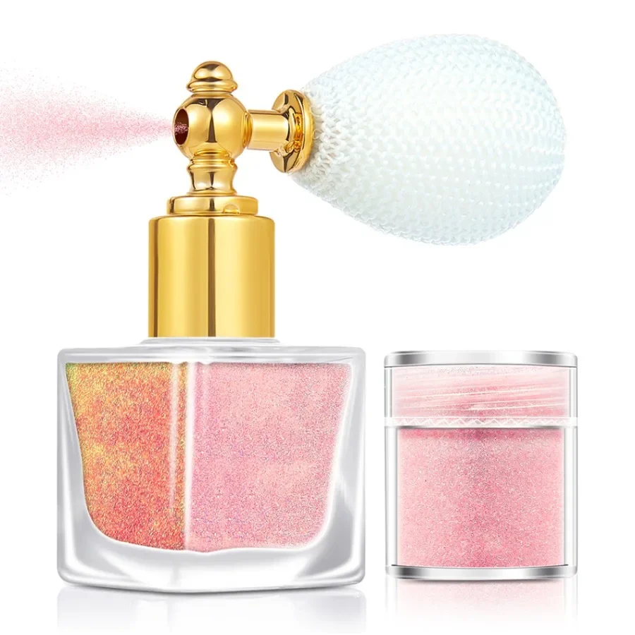 

Luminous Loose Glitter Powder Spray Body Face Highlighter Powder Private Label Face Makeup Wholesale Sample