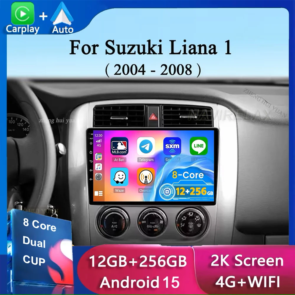 

Android 15 8 Core QLED Screen Carplay Car Radio For Suzuki Liana 2004-2008 Multimedia 2din DVD Autoraido GPS 5G WIFI
