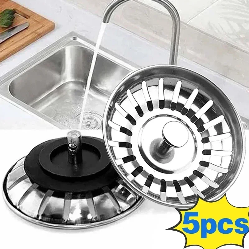 Kitchen Sink Sewer Strainer Basin Drain Stopper Stainless Steel Sink Waste Plug Filter Anti-clog Floor Drain Kitchen Accessories