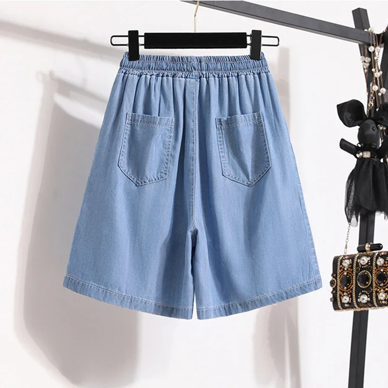 Zomer losse plus size shorts vrouw kleding casual wijde pijpen bermuda denim shorts vrouwen kant up jean baggy korte broek oversize