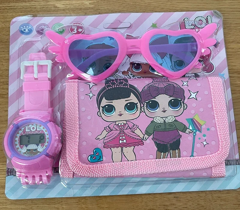 Echtes LOL überraschung puppen kinder uhren anime figuren Sonnenbrille elektronische spielzeug uhr brieftasche sets kinder geburtstag geschenke