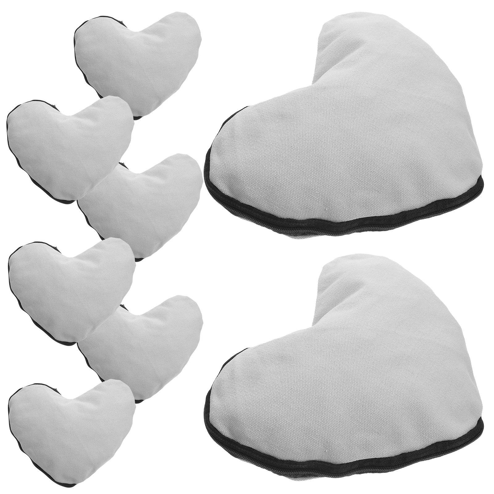 

8pcs Heart Shaped Blank Canvas Pencil Bags Heat Transfer Makeup Bags Diy Zipper Organizer Travel Toiletry Pouches