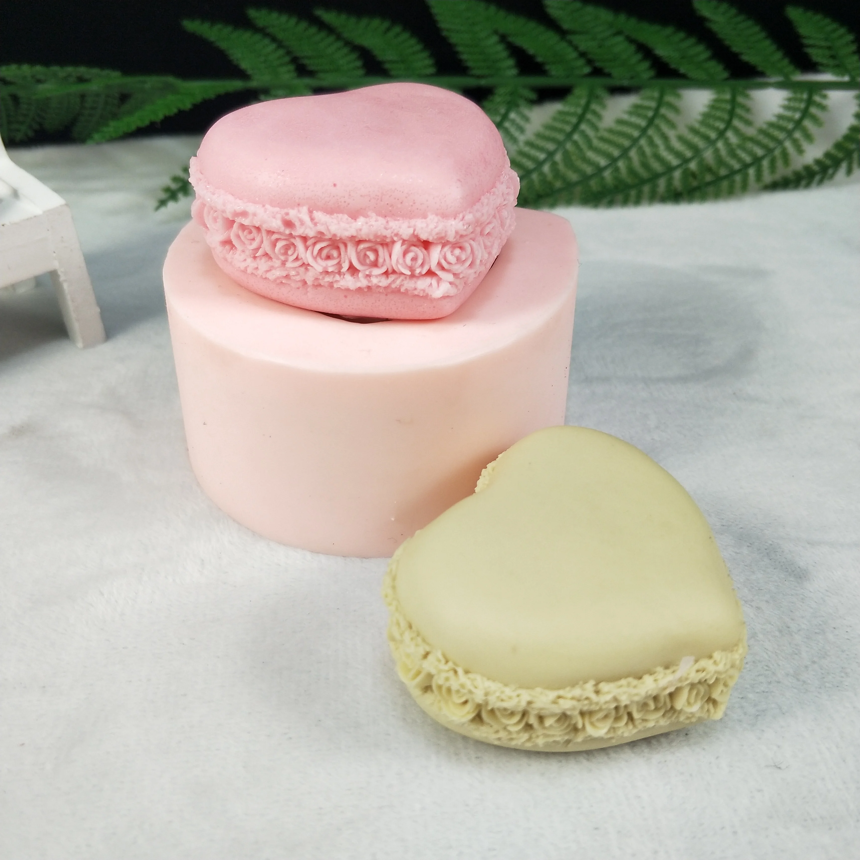 Macarons stampo in Silicone stampi per sapone a forma di cuore gesso candela al cioccolato stampo per caramelle sapone fare resina argilla QT0259