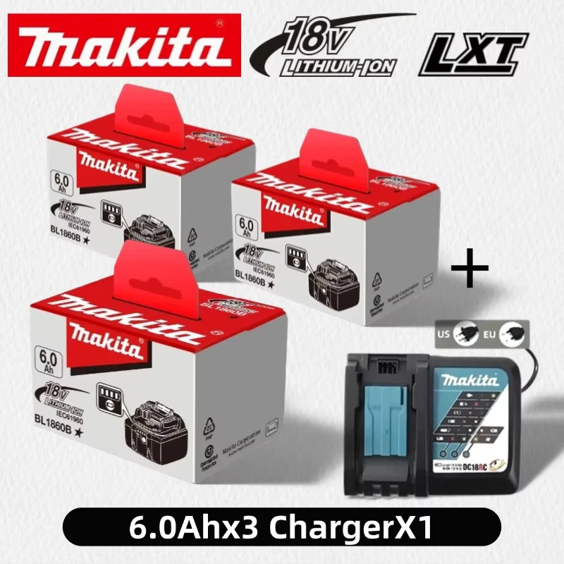100% Echte Makita 6Ah voor Makita 18V Batterij BL1860B BL1840 BL1830B BL1850B BL1850 BL1860 BL1815 Vervanging Lithium Batterij