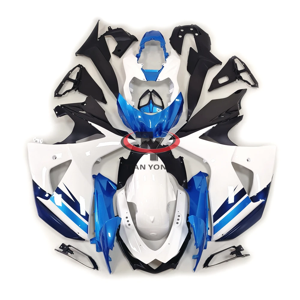 

For GSXR1000 K9 2009 2010 2011 2012 2013 2014 2015 2016 Full Fairing Kit Bright white blue printing strip Bodywork Cowling