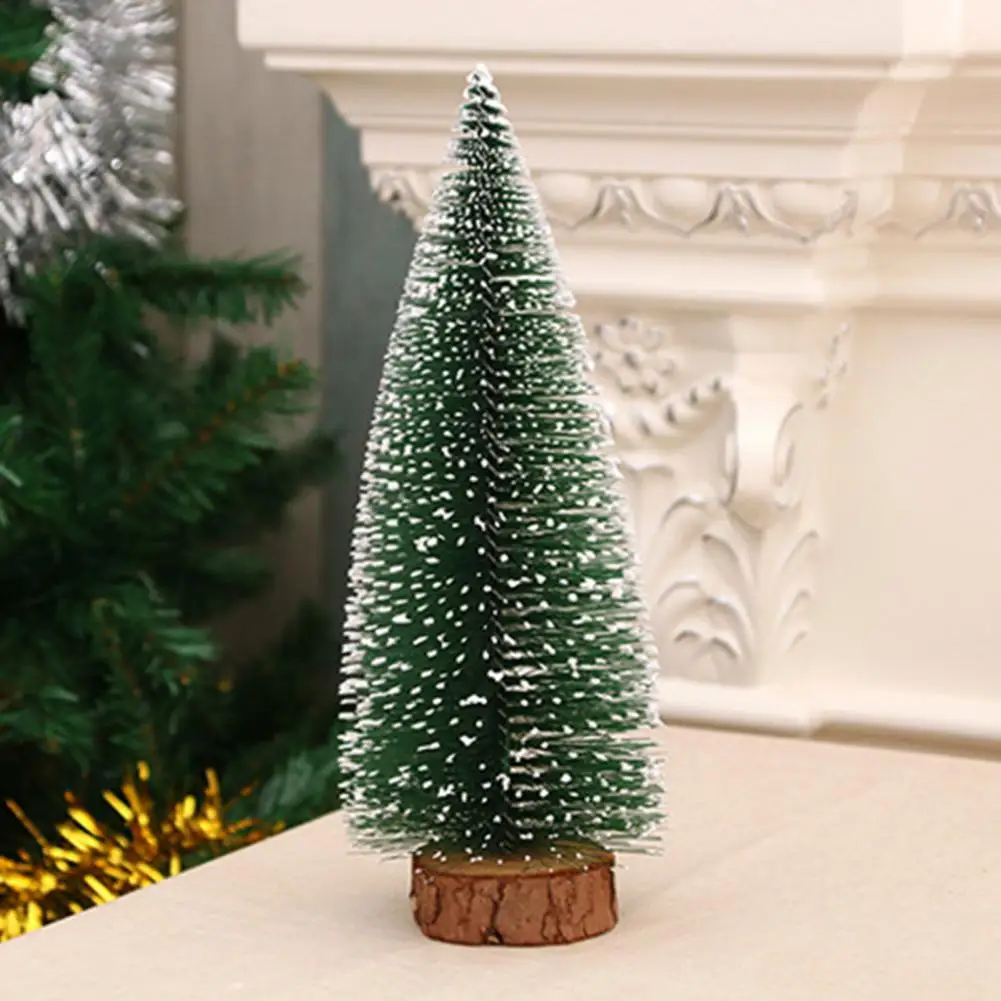 Mini-Weihnachtsbaum, künstlicher, mit Schneeflocken besetzter Weihnachtsbaum mit Tannennadel, kleiner Sisal-Weihnachtsbaum, Tischdekoration