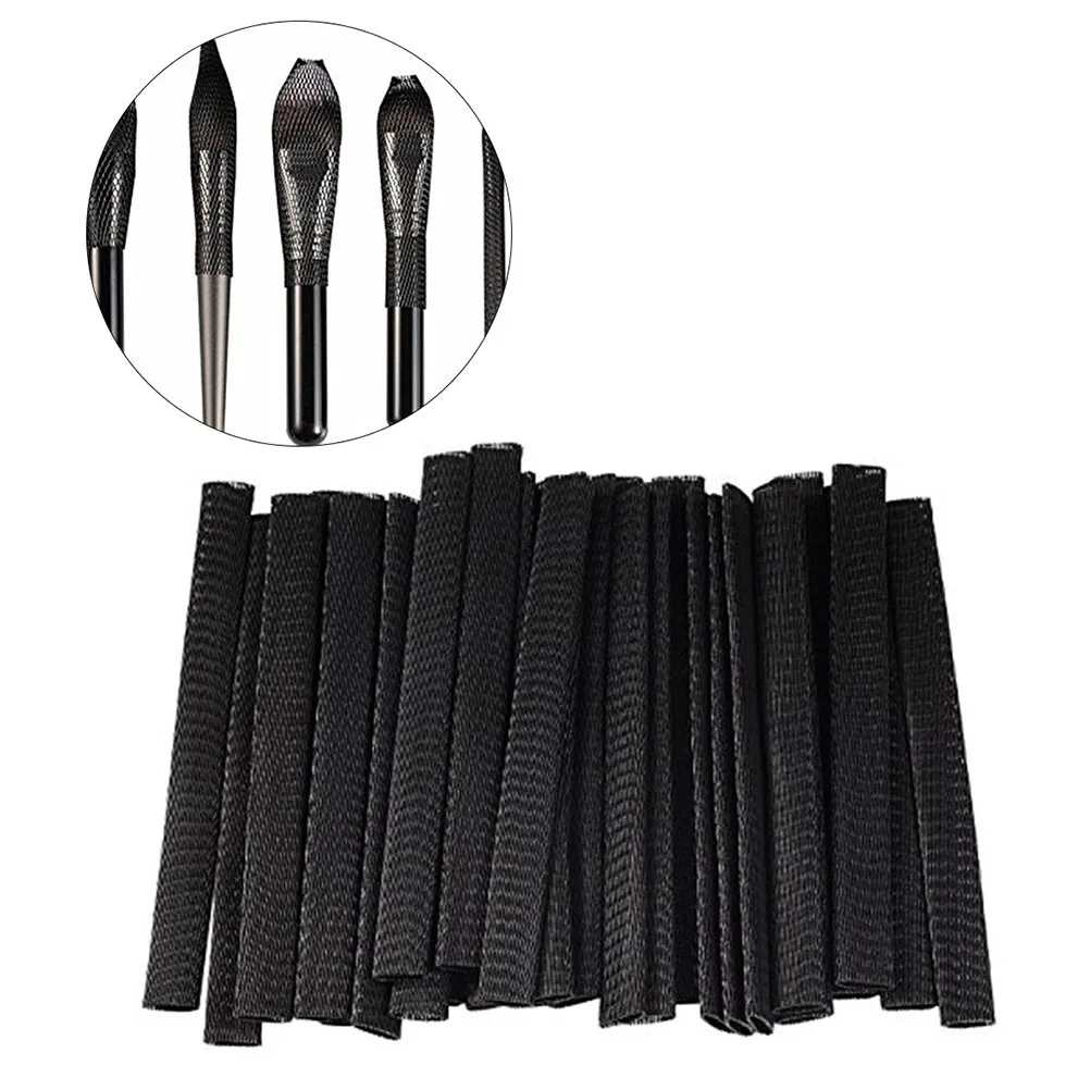 100개 메이크업 브러쉬 메쉬 커버 보호망 슬리브 가드 무독성 탄성 블랙 메이크업 브러쉬 커버