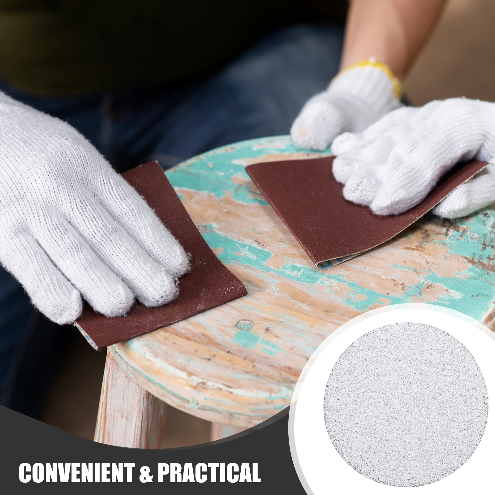 

100 Pcs Sandpaper Sheet Sanding Discs Round Appendix for Drill Flocking Polishing Pads