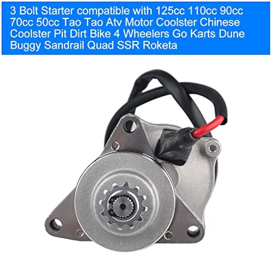 3 Bolt Starter with Line Compatible with 50cc 70 cc 90cc 100cc 110cc 125cc Four Wheeler ATV Coolster