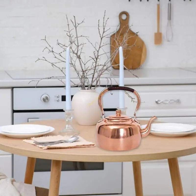 

Antique Coppers Kettles 3Leter Capacity Heat Efficient Gas Induction Cooktops Safe