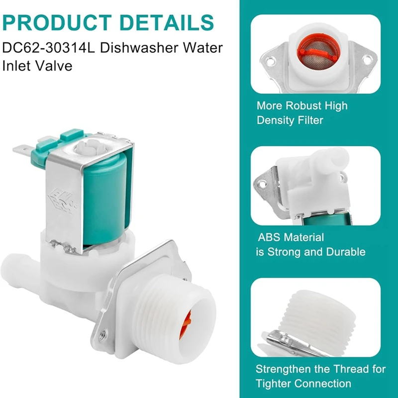 DC62-30314L Dishwashers Water Inlet Valve Assembly  For Samsung Dish Washing Machine  Replaces PS4209101 PAP5582579 image 6