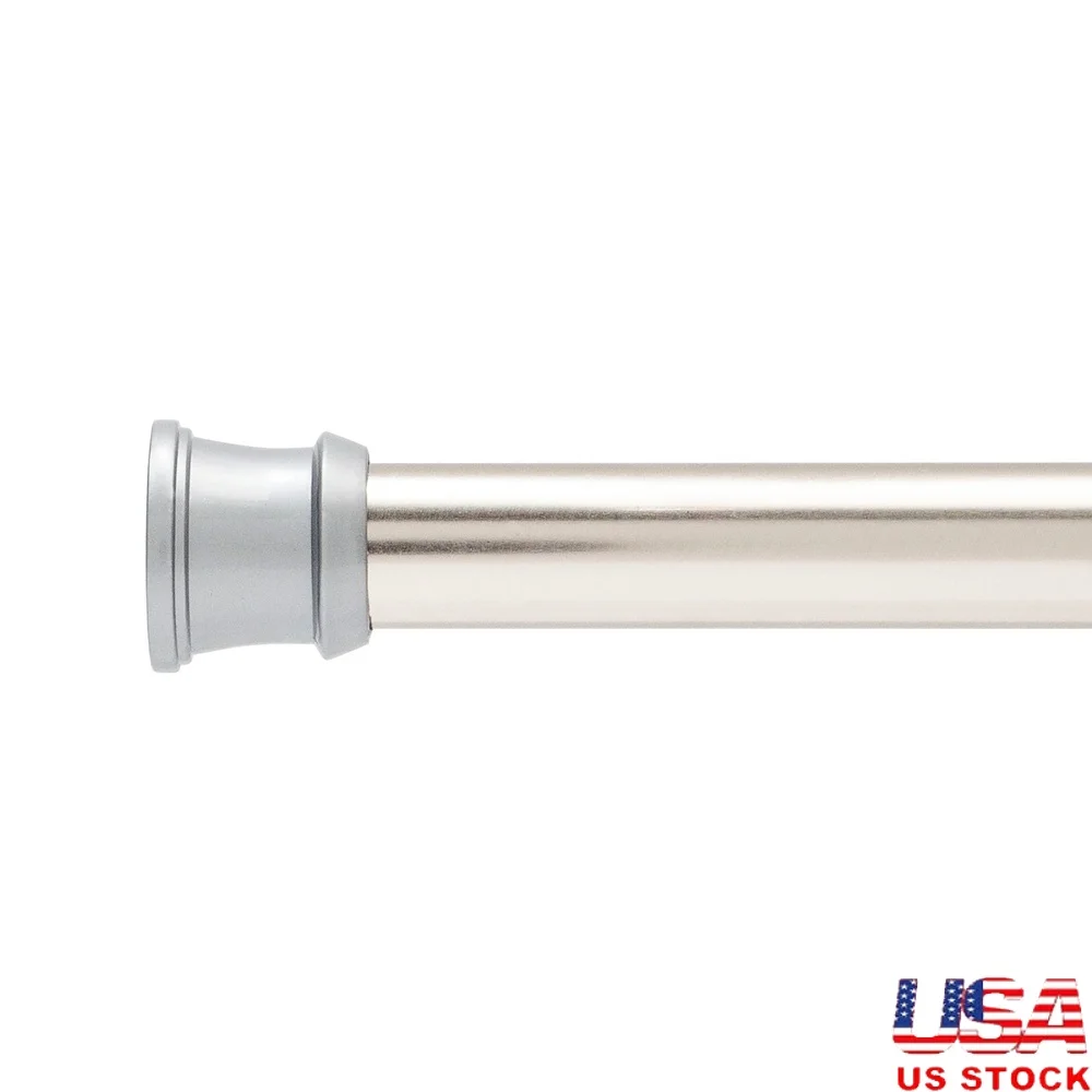 

Поворотный натяжной карниз для душевой занавески без инструментов, устойчивый к ржавчине, регулируемый, прочный, сверхпрочная сталь, простая установка, нескользящий конец