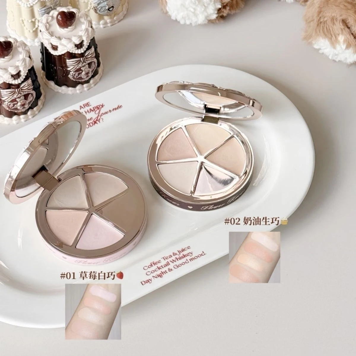 フラワーノーズ ザ スウィーティーベア 4色コンシーラーパレット くま・ニキビ跡をカバー フルカバー コントゥアリングファンデーション