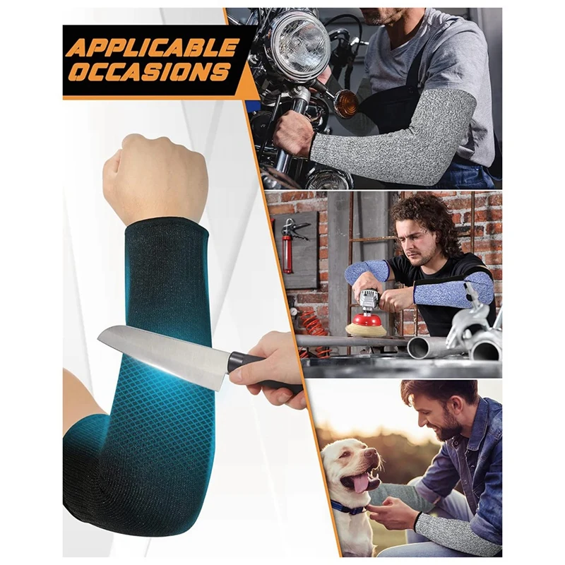 3 Pairs Cut Resistant Arm Sleeves Level 5 Arm Guard Protectors For Thin Skin And Bruising Protective Sleeves