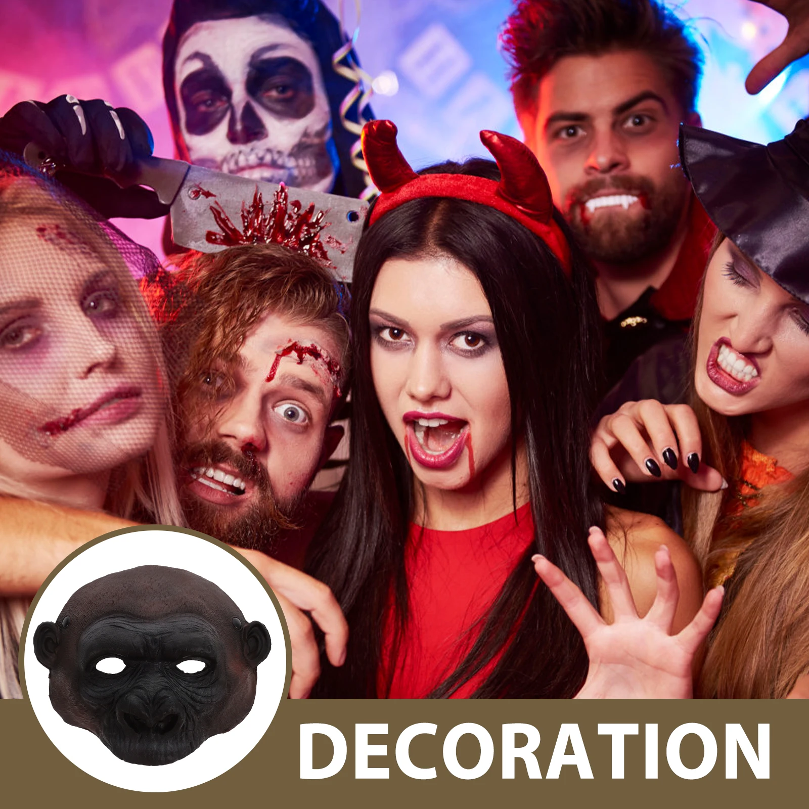 

Halloween Animal Mask Gorilla Cosplay Prop for Party Masquerade Scary Costume Accessory Realistic Lightweight Design