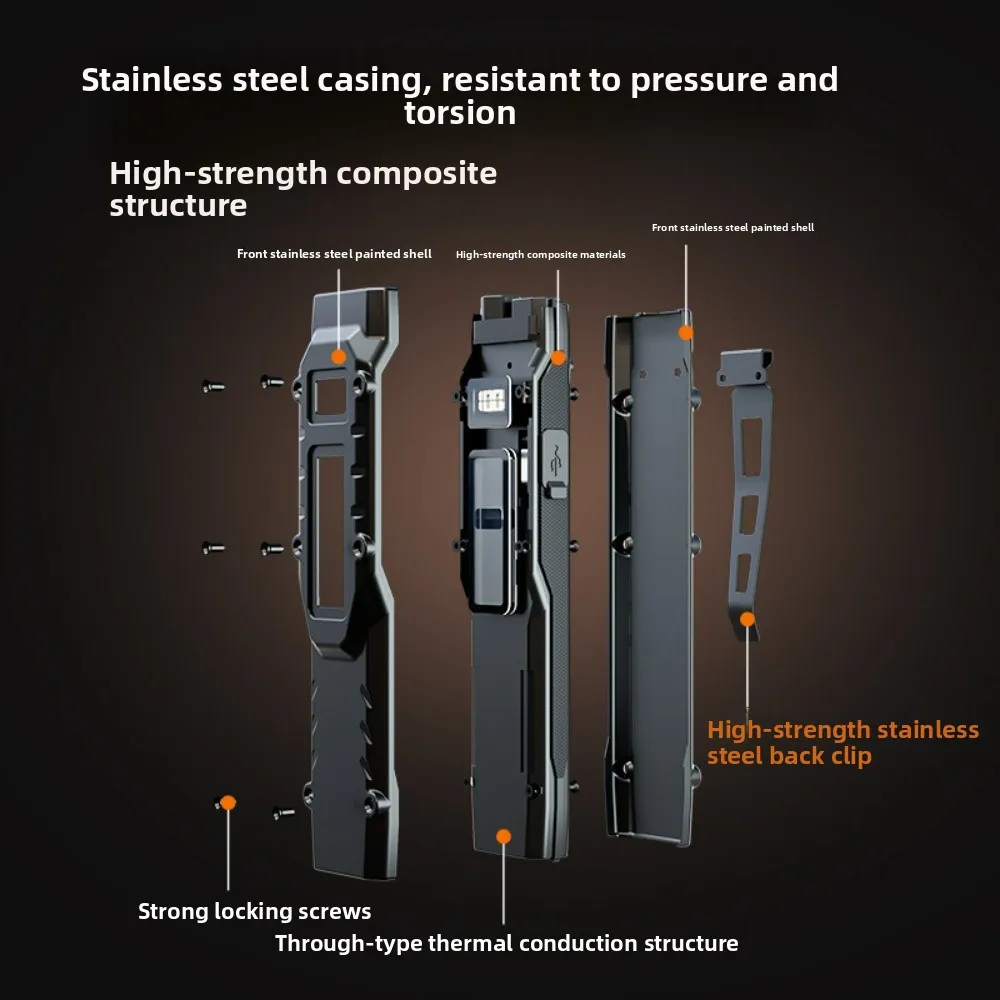 مصباح يدوي تكتيكي ساطع - ضوء عمل نحيف للدفاع عن النفس فائق السطوع قابل لإعادة الشحن 3 مصادر شعلة تكتيكية للاستخدام الخارجي/العمل