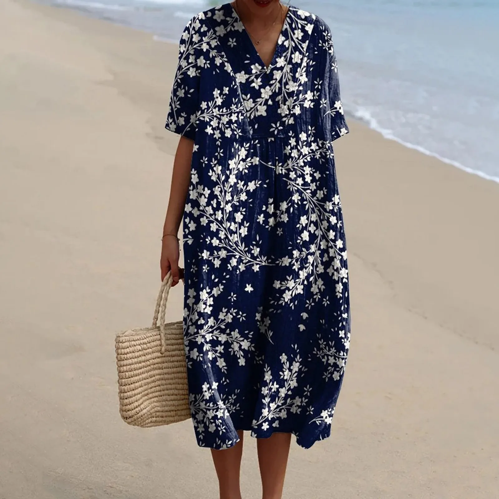 Plus Size Damskie koszule z długim rękawem Sukienka New Leaf 3d Printed Shirt Dress Eleganckie koszule rekreacyjne z kołnierzykiem z klapami Letnie kamizelki