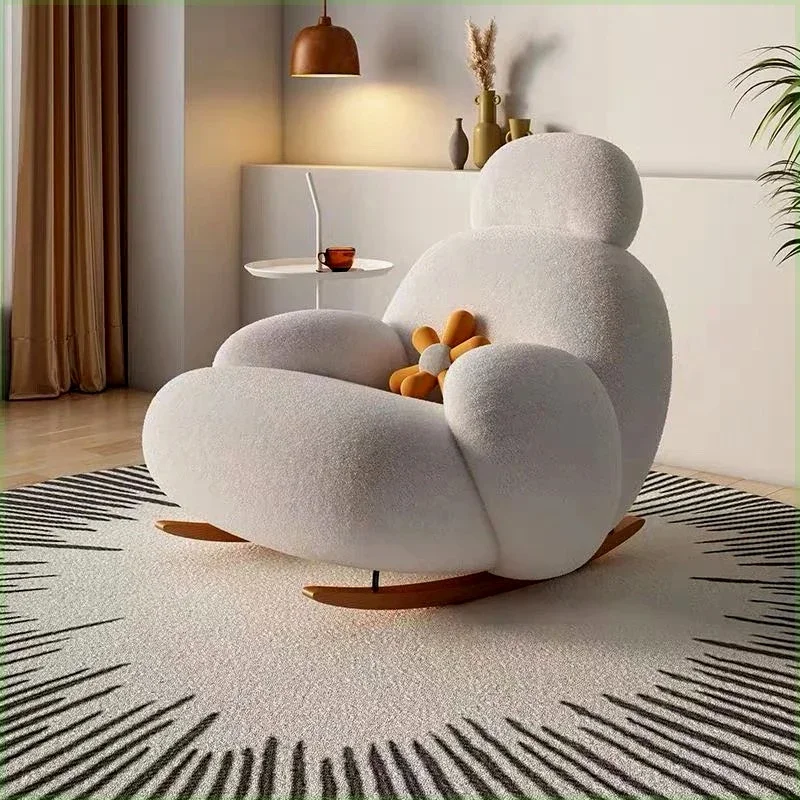 White Rocking Chair Simple Bedroom Living Room