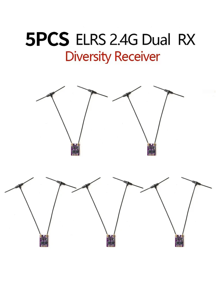 BeyondFPV 5PCS ELRS 2.4G Diversiteit Ontvanger Dubbele Antenne RX Ingebouwde TCXO voor FPV Freestyle RC Racing Lange afstand Drone
