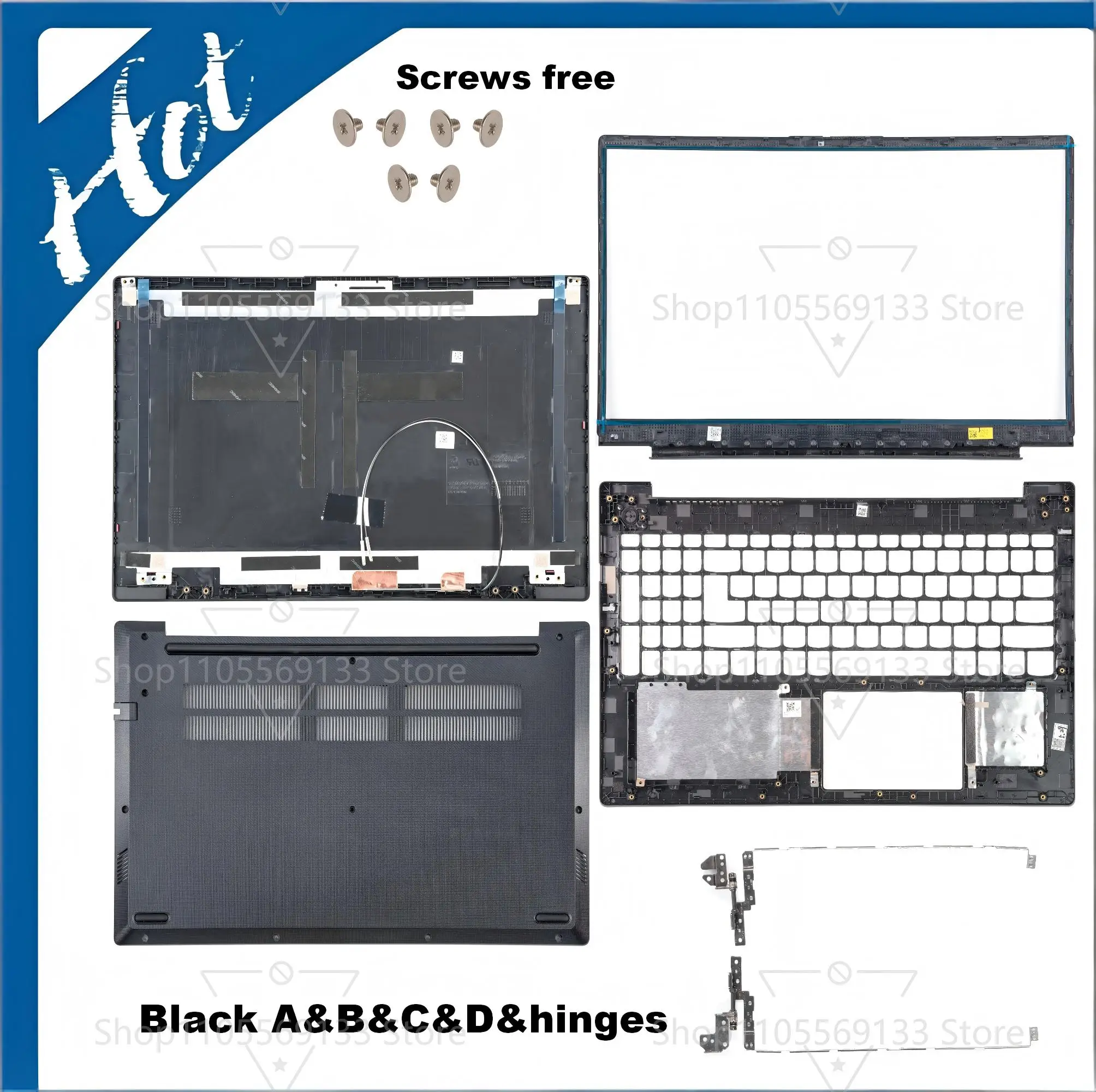 laptop case For V15 G2 ALC V15 G2 ITL LCD Back Cover Bezel Upper Bottom Case Hinges AP21S000400 AP21S000100
