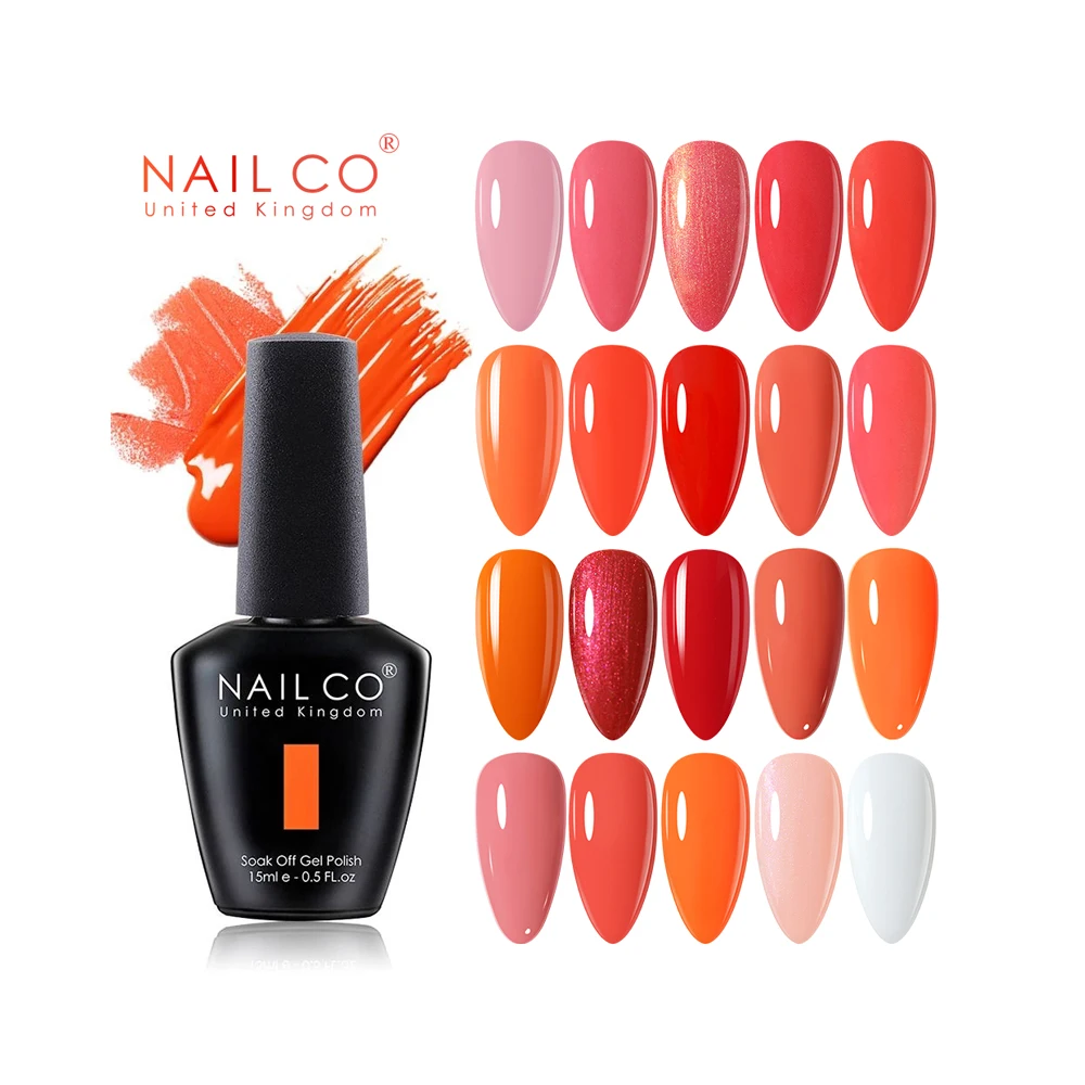 NAILCO 15ml Orange Red Pink Colors Series Gellak Design Lacquer Gel Varnishes Salon Gel Nail Polish Nail Art Set Manicure Hybrid