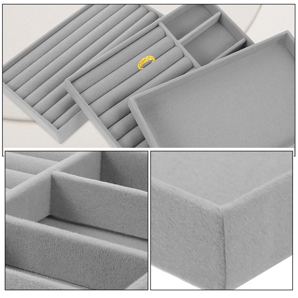 

3 Pcs Jewelry Tray Trays for Decor Organizer Plate Display Multi-layered Storage Holder