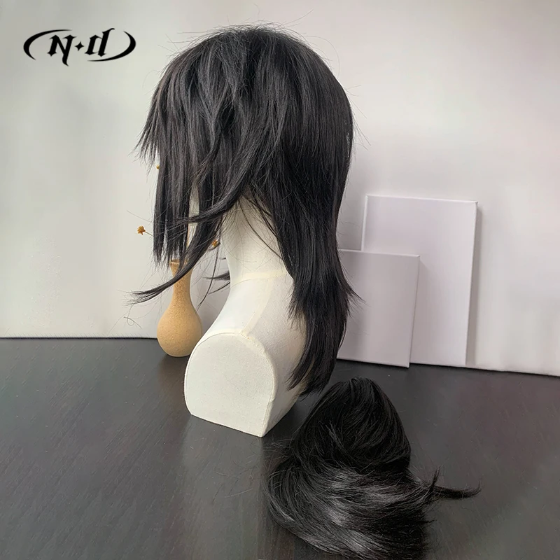 Pelucas de Cosplay ND Giyu Tomioka Kimetsu no Yaiba, pelucas de pelo de Cosplay de Anime para Comic Con Coser, fiesta de disfraces, sintético resistente al calor