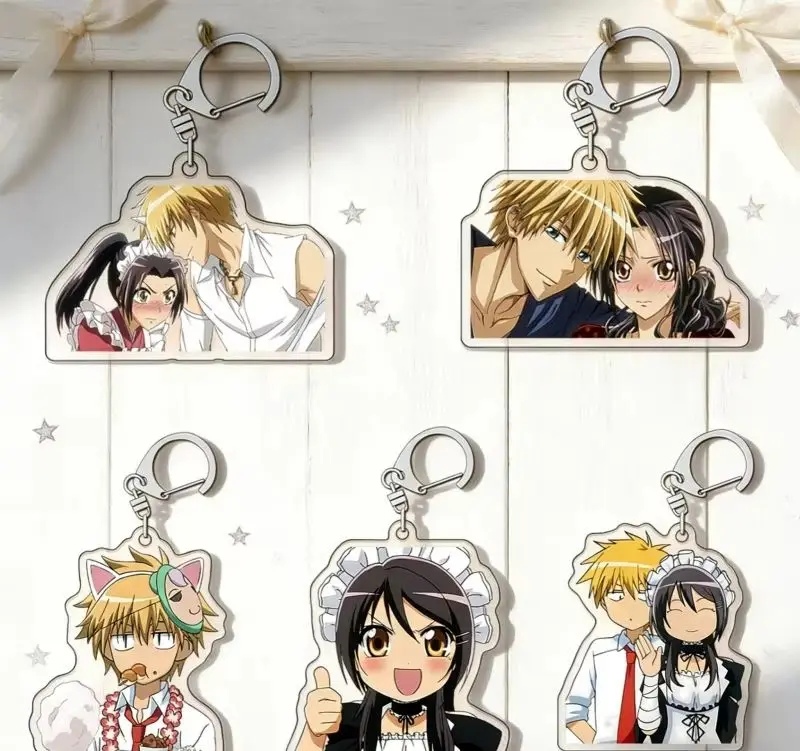 7PCS Anime Maid Sama! Llavero de acrílico HD de 6 cm de Ayuzawa Usui, colgante para mochila, colgante coleccionable, regalo para amigos, festivales