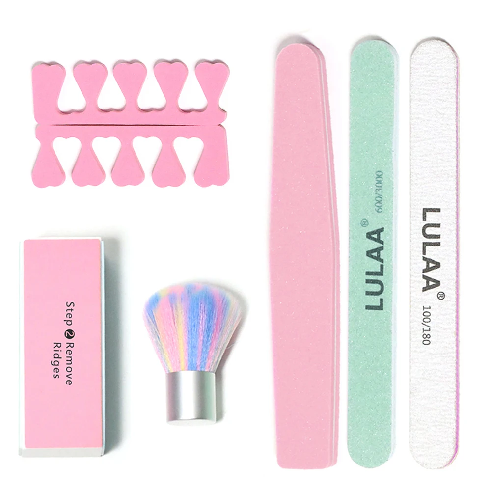 LINMANDA 4 Different Nail Care Tool Sets Nail File Set Buffer Block Sponge Polish and Cuticle Nipper for Dead Skin Nail Brush
