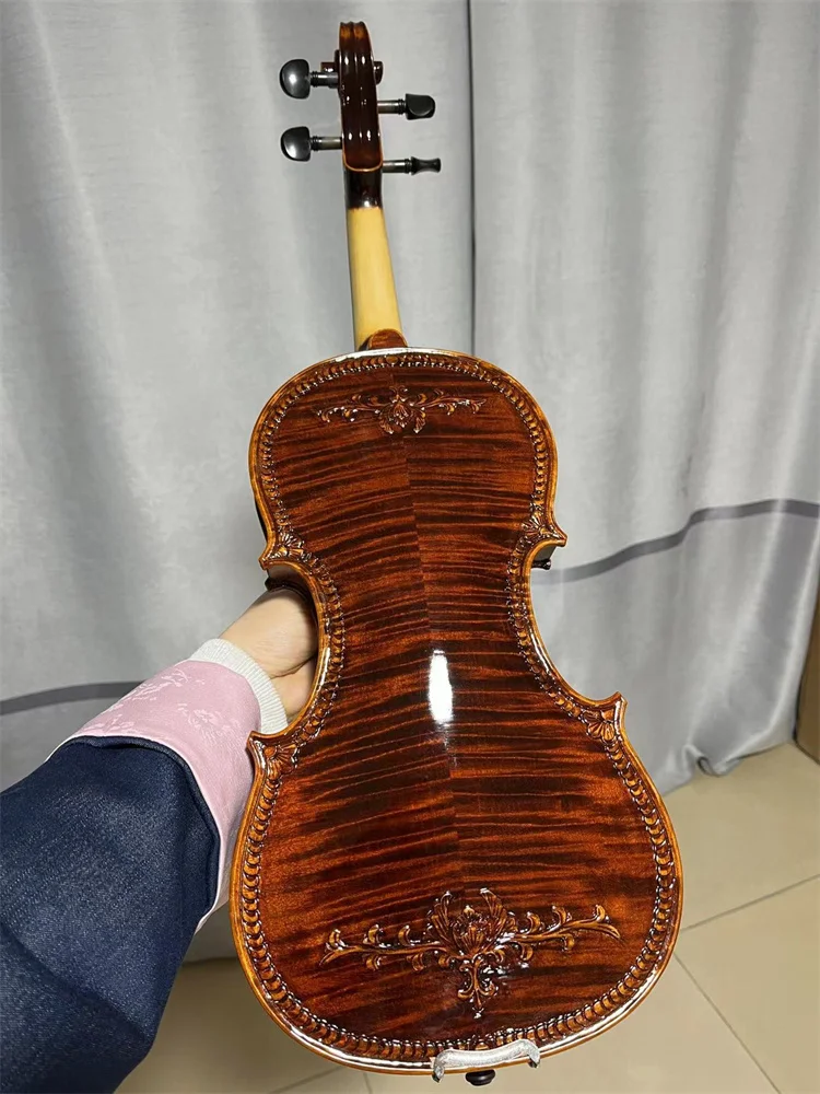 Actual Photo Display / Special Old Europe Carving-Hand Crafted Cкрипка 4/4 Violin كمان Ammoon Free Violin Case&Bow violin