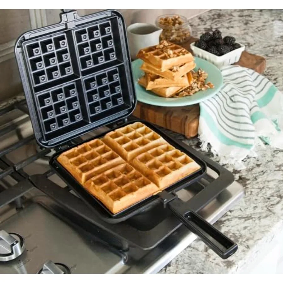 NordicWare 15040 موقد ألومنيوم مصبوب بلجيكا مكواة الوافل للاستخدام المنزلي والمطبخ هيكل متين من الألومنيوم المصبوب حتى الحرارة D #2