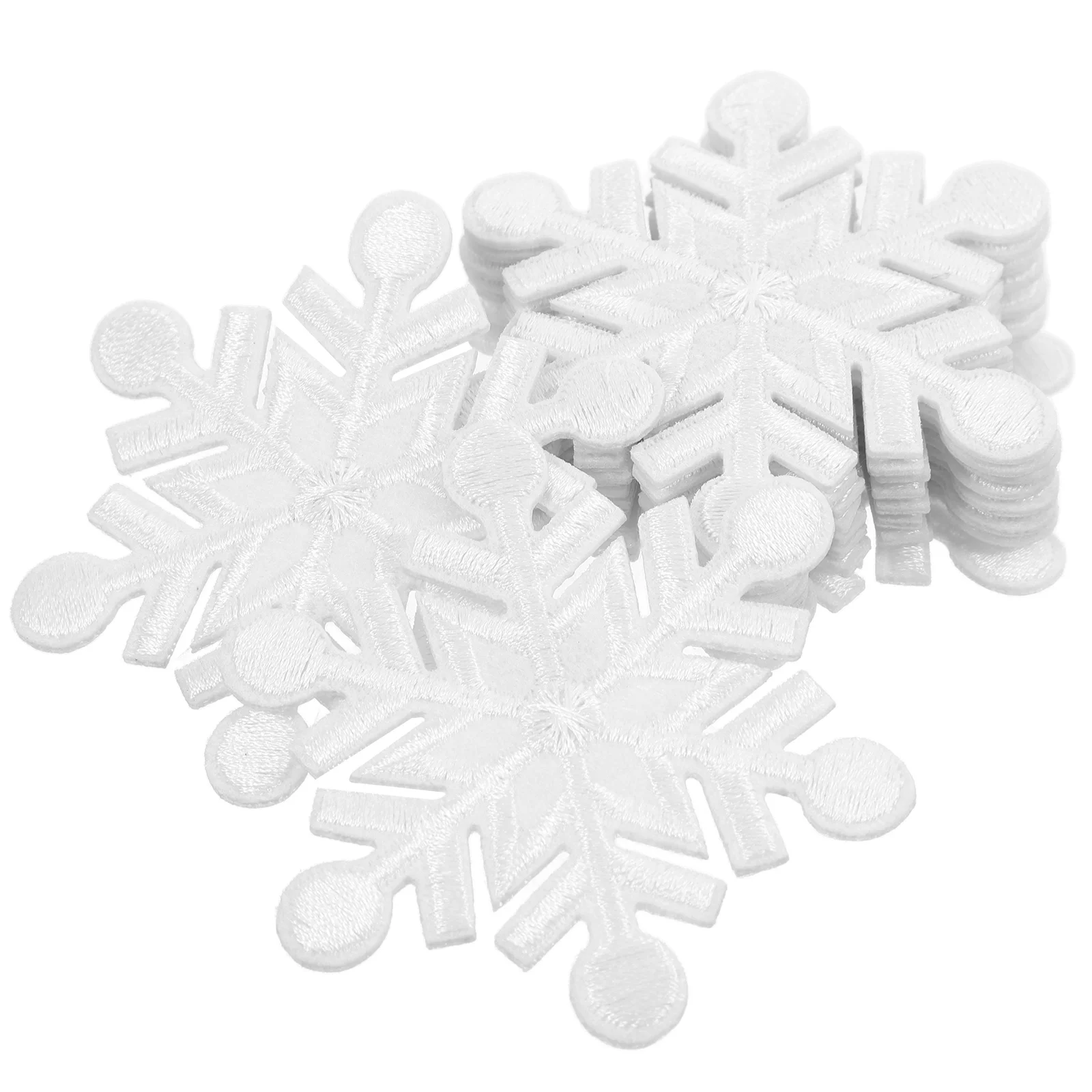 10 Pcs Snowflake Decorative Patches Embroidery Clothing Sew on Fabric Accents for Handicrafts Sewing Supplies