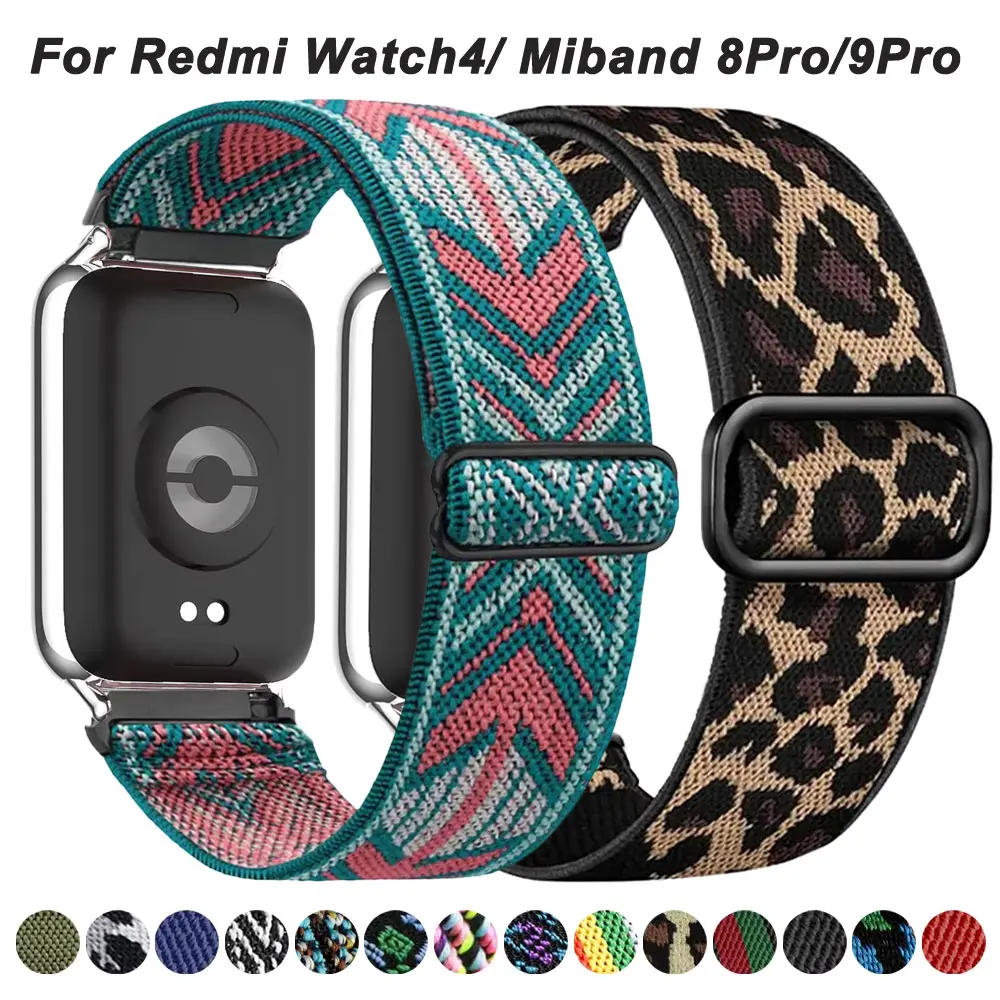 Nylon Strap for Xiaomi Mi Band 8 Pro/9 Pro Sports Elastic Replacement Bracelet WristBand Correa for Redmi Watch 4 Accessories