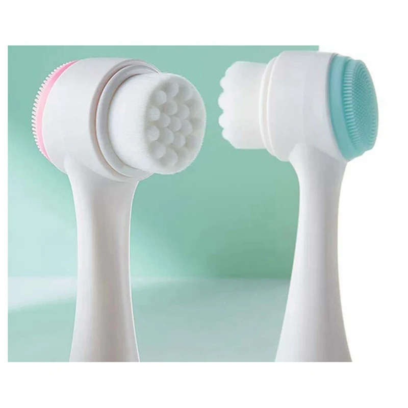 3D Double-Sided Facial Cleanser, Manual Massage Facial Brush, Soft Bristle Double-Sided Facial Cleanser