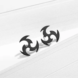 Men Punk Black Spiral Dart Stud Earrings for Women Girls Stainless Steel Trendy Earrings Post Personalize Waterproof Jewelry