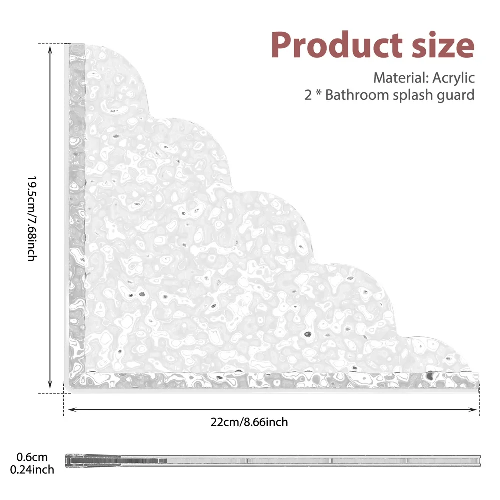 Silicone Base Binder Shower Spatter Guard Acrylic Material Silicone Base Peel-off Protective Film Tool-free Installation