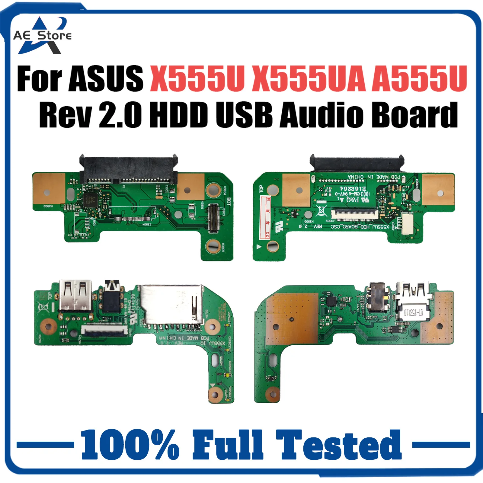 

Original For Asus X555U X555UA A555U F555U K555U X555UJ Rev 2.0 HDD Hard Disk Drive USB Audio Board 100% Tested Fast Ship