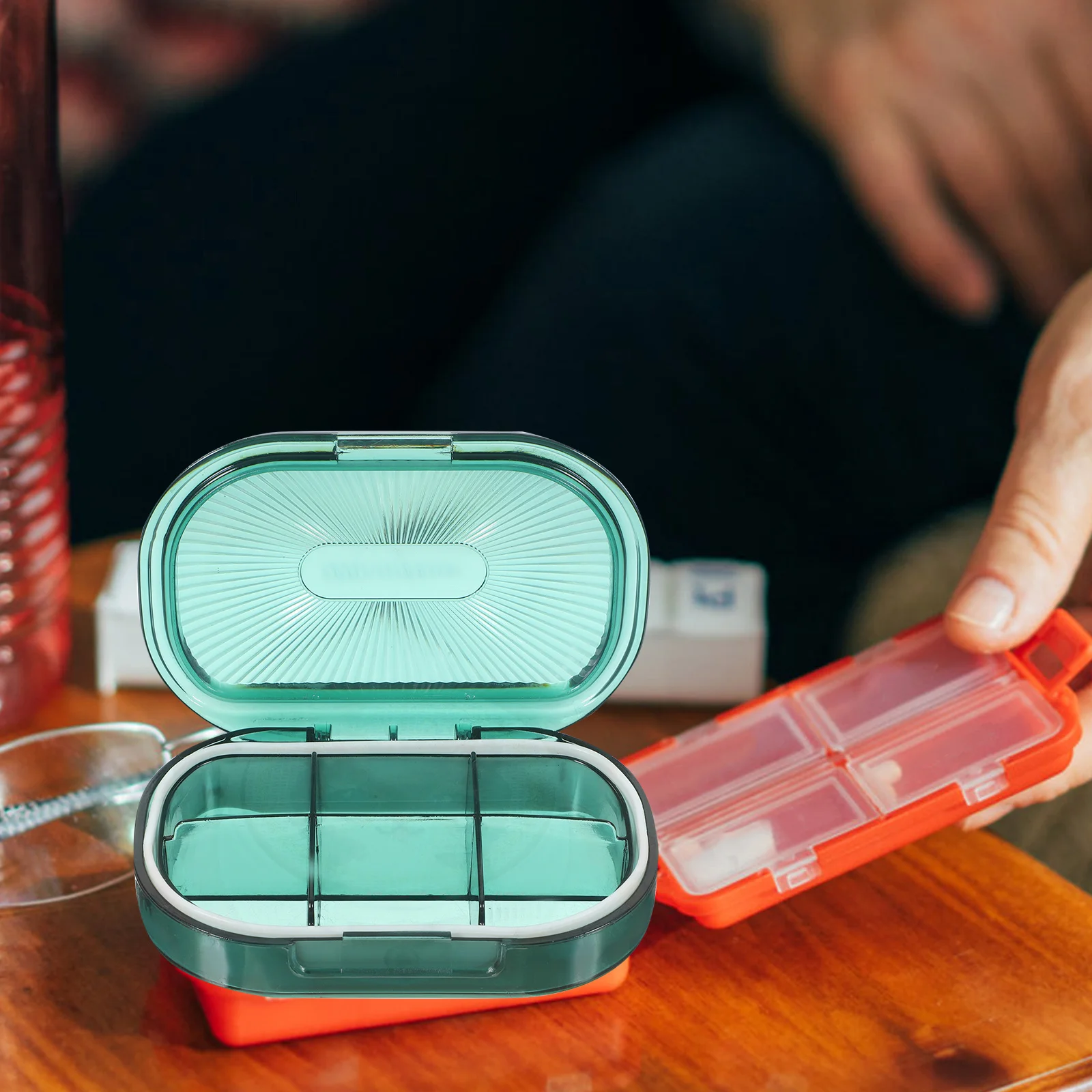 

4Pcs Pill Organizer Boxes Travel Portable Medicine Storage Compact Multi-Color Pc Pill Holder Easy Open Multi-Compartment Case