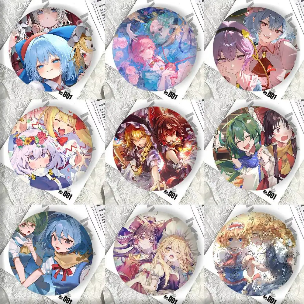 Anime Popular Game T-Touhou P-Project Manga Badges 44 58 75 mm Round Cosplay Pin Bag Decor Fans Collect Friends Gifts Brooch