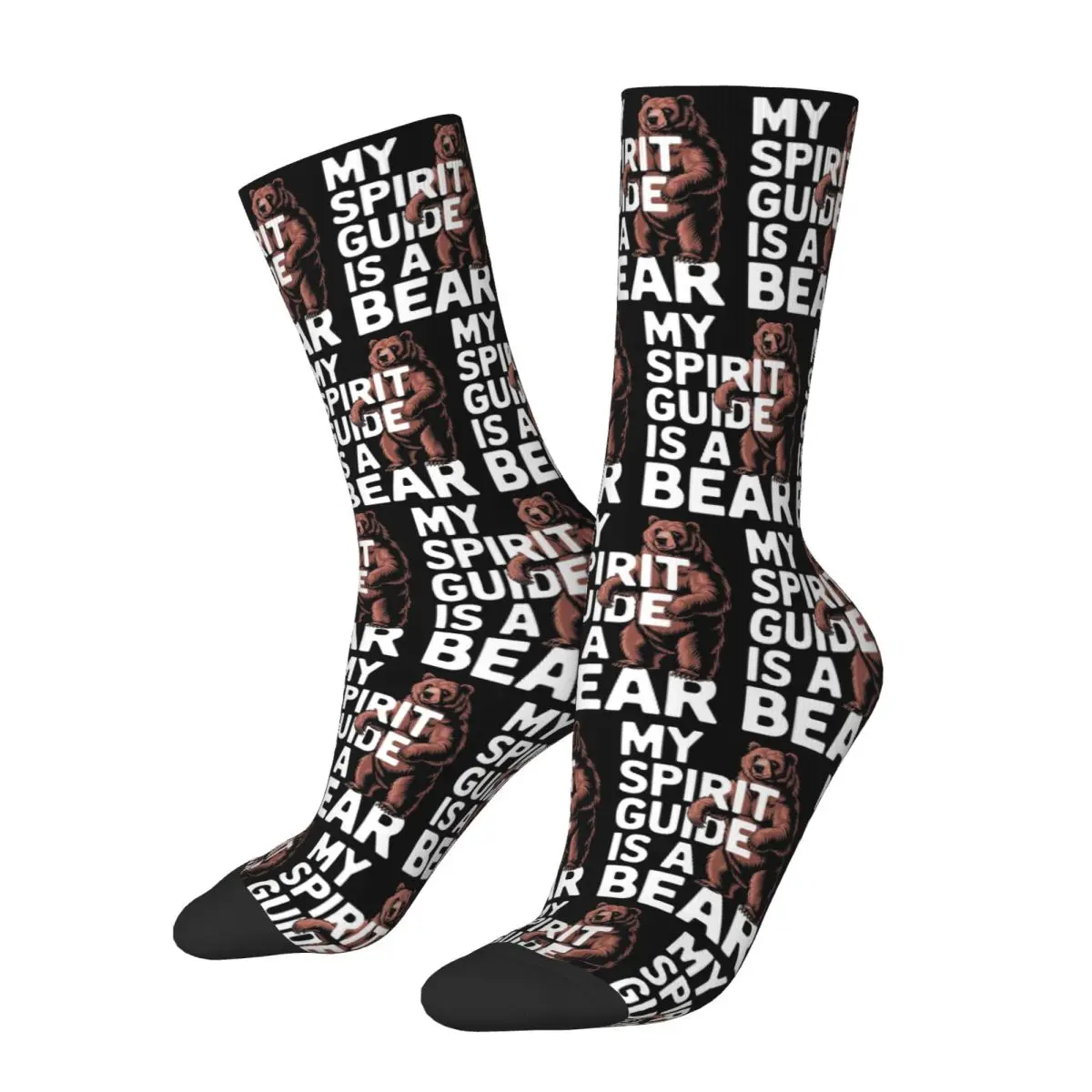 Bear Spirit Guide On A Spiritual Journey Of Socks Harajuku Stockings All Season Long Socks Accessories for Unisex Christmas Gift