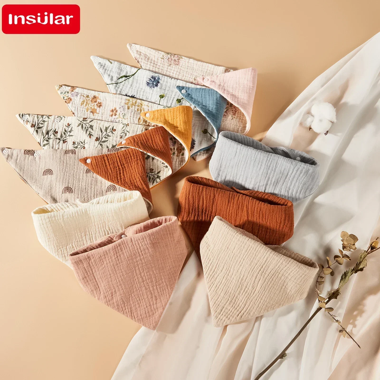 Handuk air liur segitiga katun baru celemek bayi kain perca cetak baru lahir Bandana kain sendawa untuk anak laki-laki perempuan celemek makan