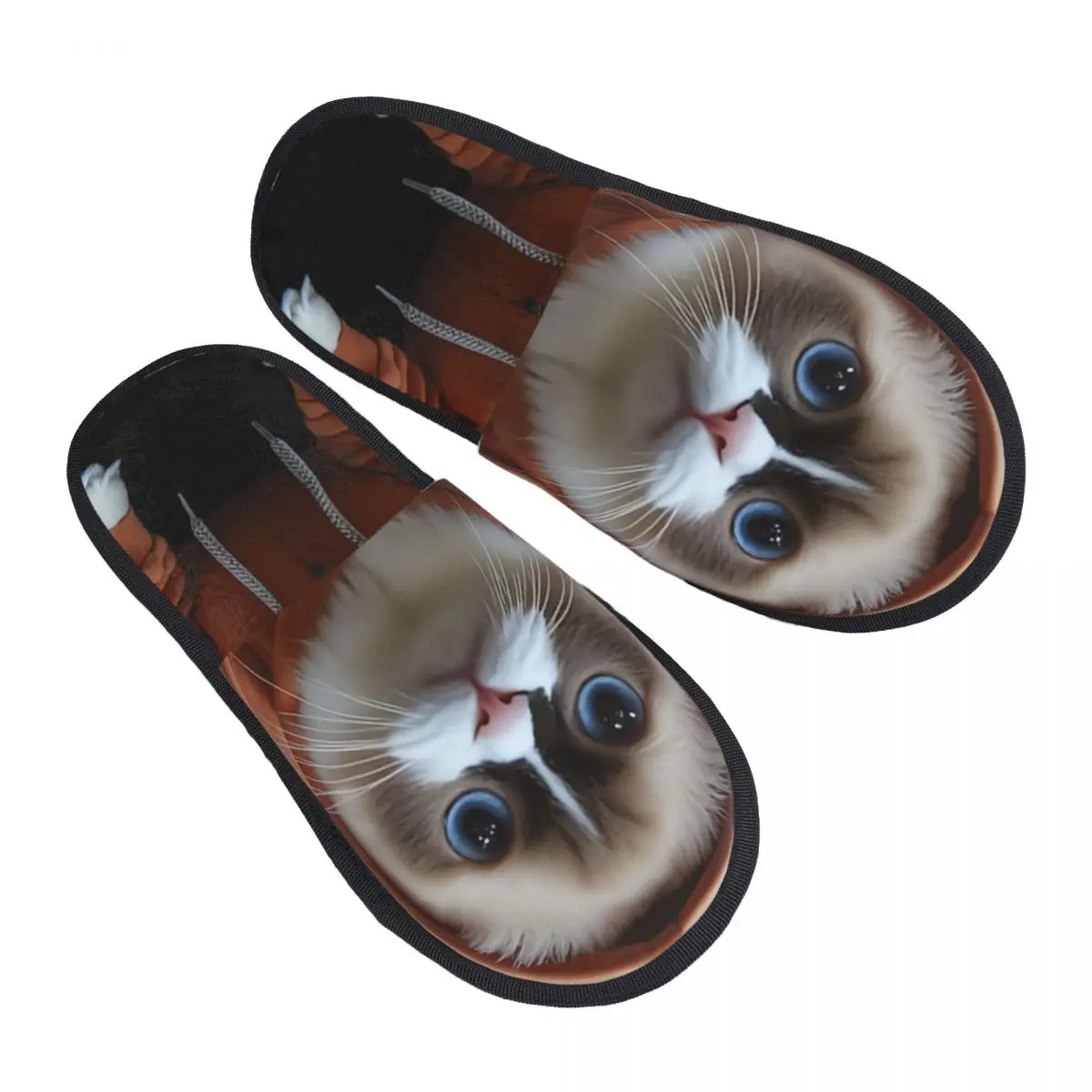 Custom Cute Cat Guest Slippers for Spa Women House Slipper