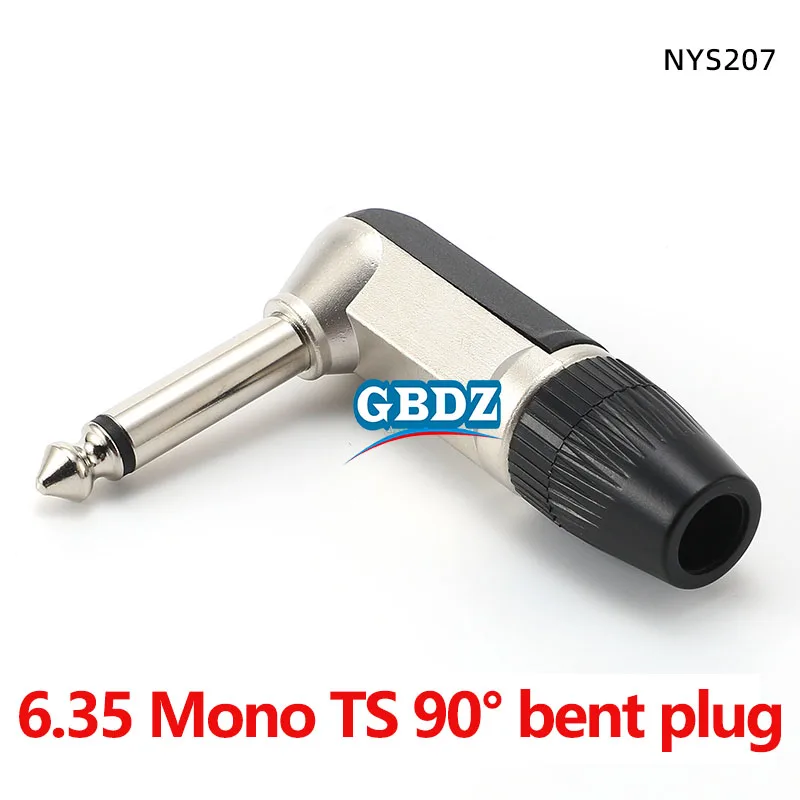 

REAN NYS207 Bend plug Jack 6.35mm big two-core/three-core TS/TRS connector mono/stereo outlet 6.5mm guitar microphone cable
