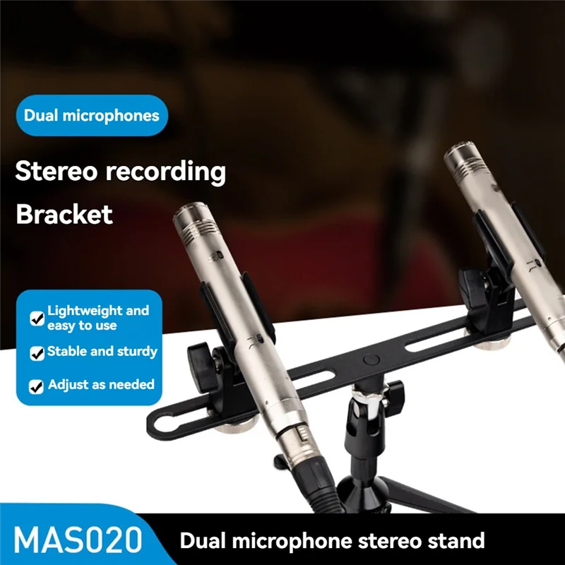B04C-Dual Microphone Stand Extension Bracket For Studio Recording Adjustable Mic Mounts For Enhanced Sound Quality
